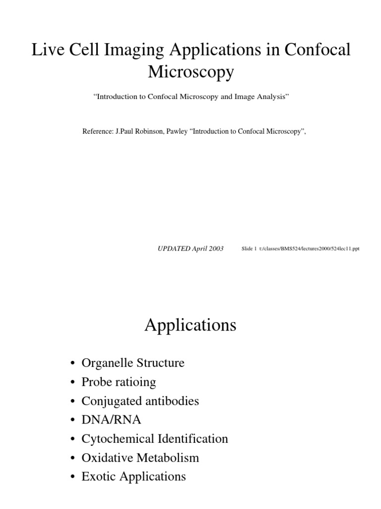 Confocal Microscopy Techniques | PDF | Fluorescence Microscope | Microscopy