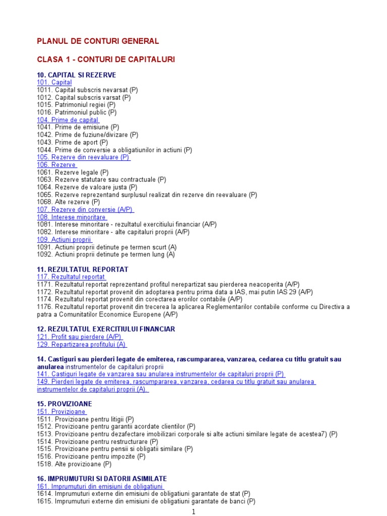 Planul de Conturi General | PDF