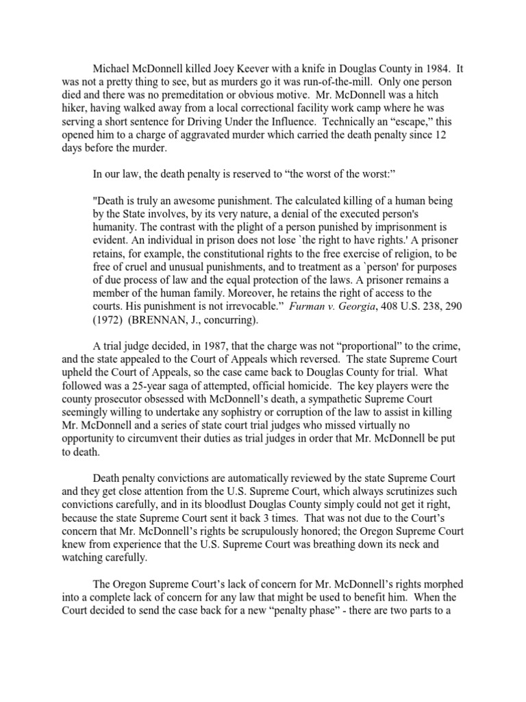 Oregon Death Penalty Case Saga Pdf Capital Punishment Supreme