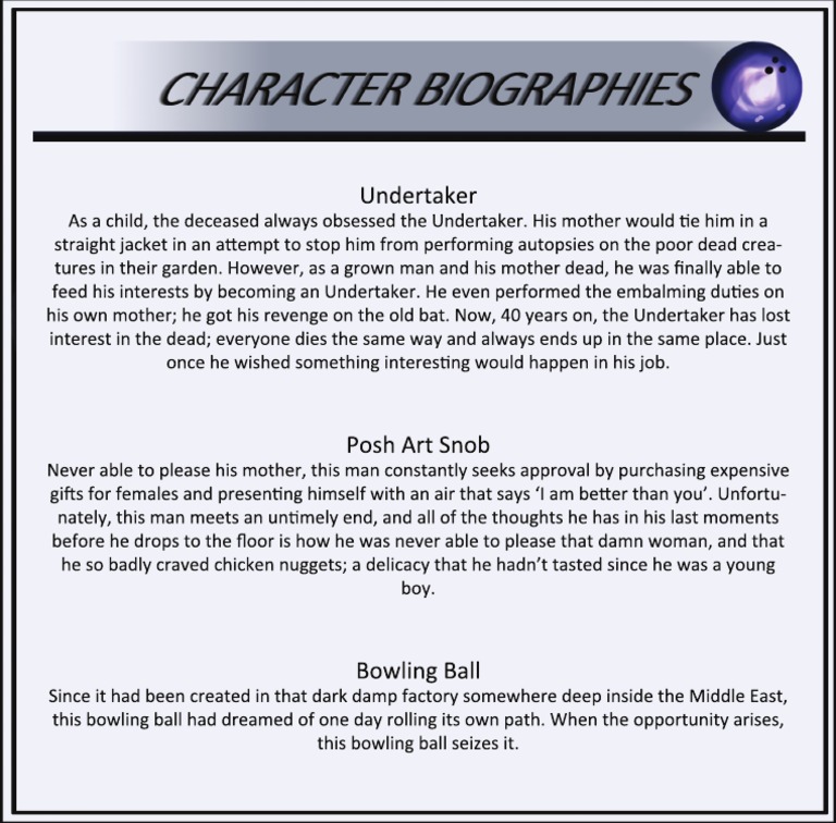 Character Bios | PDF