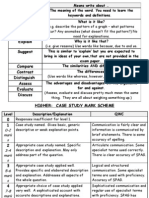 WJEC Geography GCSE Case Study Mark Scheme and Command Word List