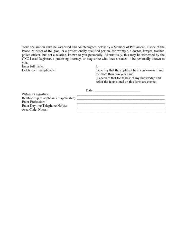 Witness Declaration Form Guidelines | PDF | Social Science