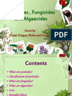 Pesticides, Fungicides and Algaecides: Done by Kinjal, Pragya, Ritika and Sanjna