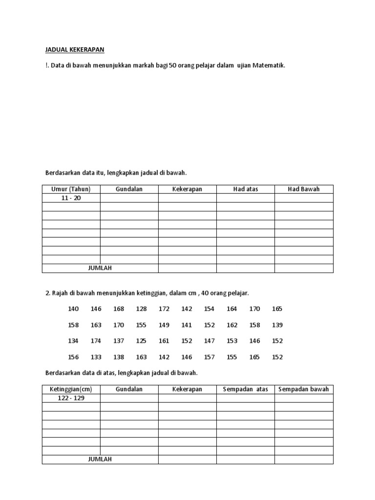Jadual Kekerapan Pdf