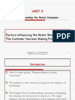 Unit 3: Factors Influencing The Retail Shoppers, The Customer Decision Making Process