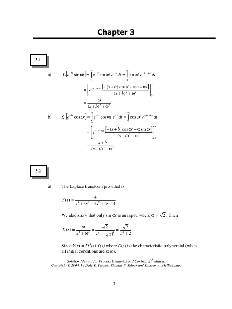 Process Dynamics and Control Solutions PDF