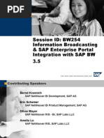 Session ID: BW254 Information Broadcasting & SAP Enterprise Portal Integration With SAP BW 3.5