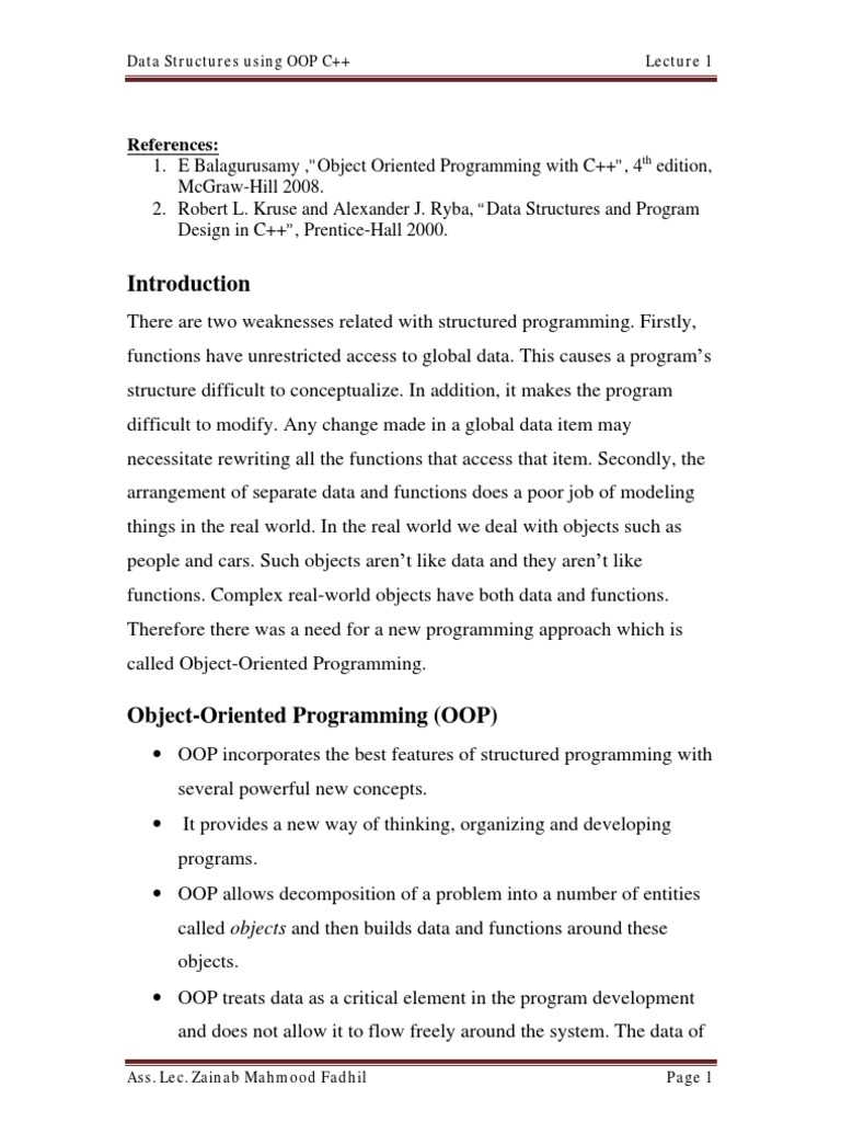 E Balagurusamy ,"object Oriented Programming With C++", 4 Edition ...