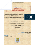 Proiect Semestrul I Comunicarea Ecleziala in Parohia Popesti Leordeni / 2013