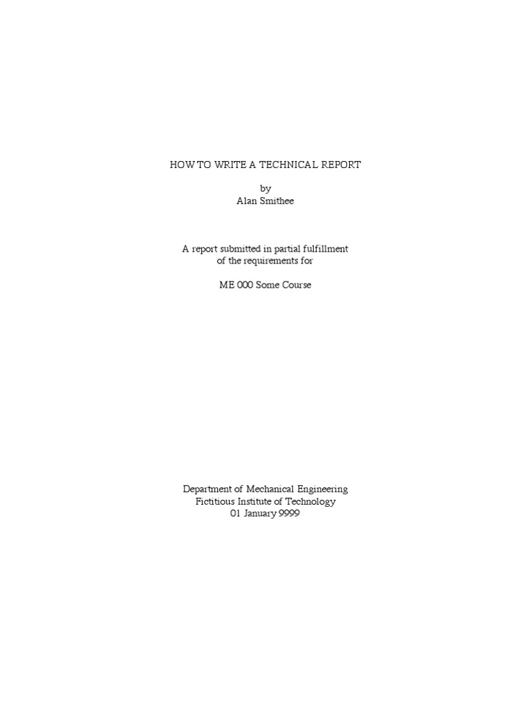 How To Write A Technical Report by Alan Smithee | PDF | Typefaces | Acronym