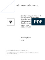 Quality Management and Job Quality: How The ISO 9001 Standard For Quality Management Systems Affects Employees and Employers