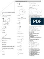 Mechanics Formula Sheet