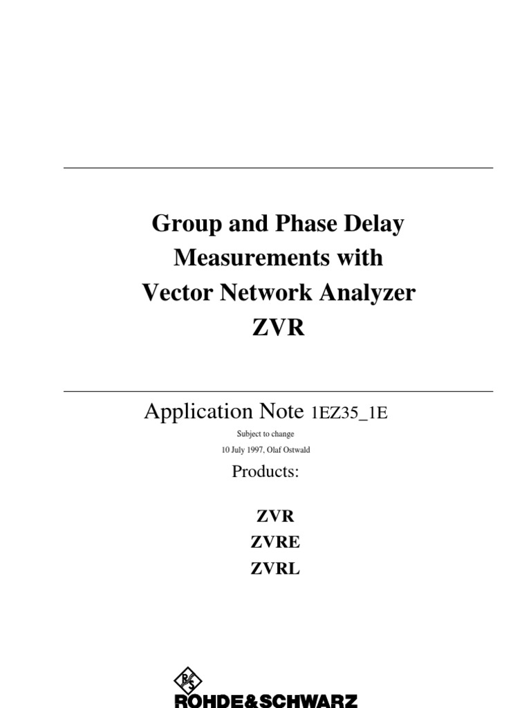 Group Delay and Phase Delay PDF Coaxial Cable Permittivity