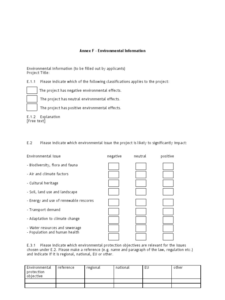 Annex F Environment Information | PDF | Environmental Protection | Water