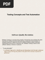 Testing Concepts and Test Automation