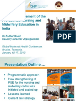 Quality Improvement of The Pre-Service Nursing and Midwifery Education in India