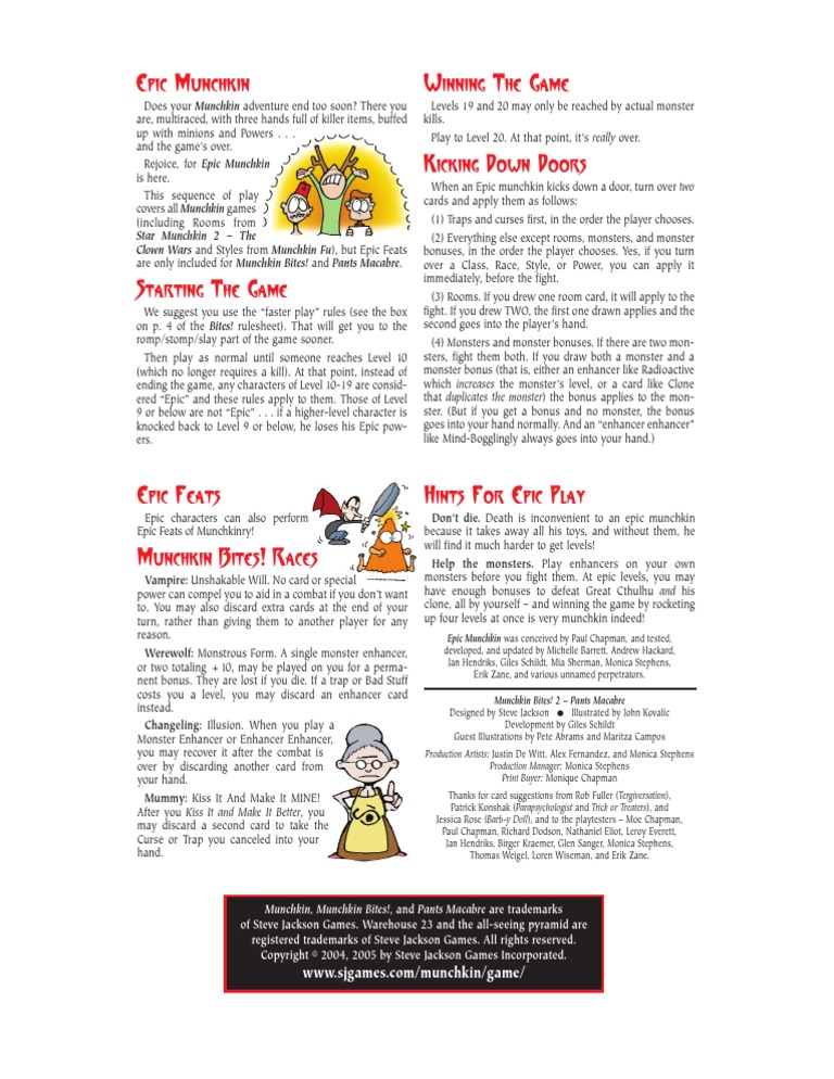 Munchkin Rules Card Games Gaming