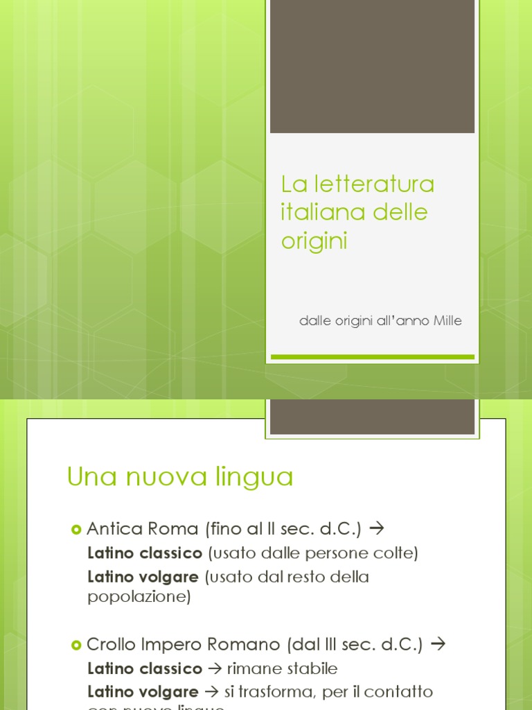 Le Origini Della Letteratura Italiana Pdf