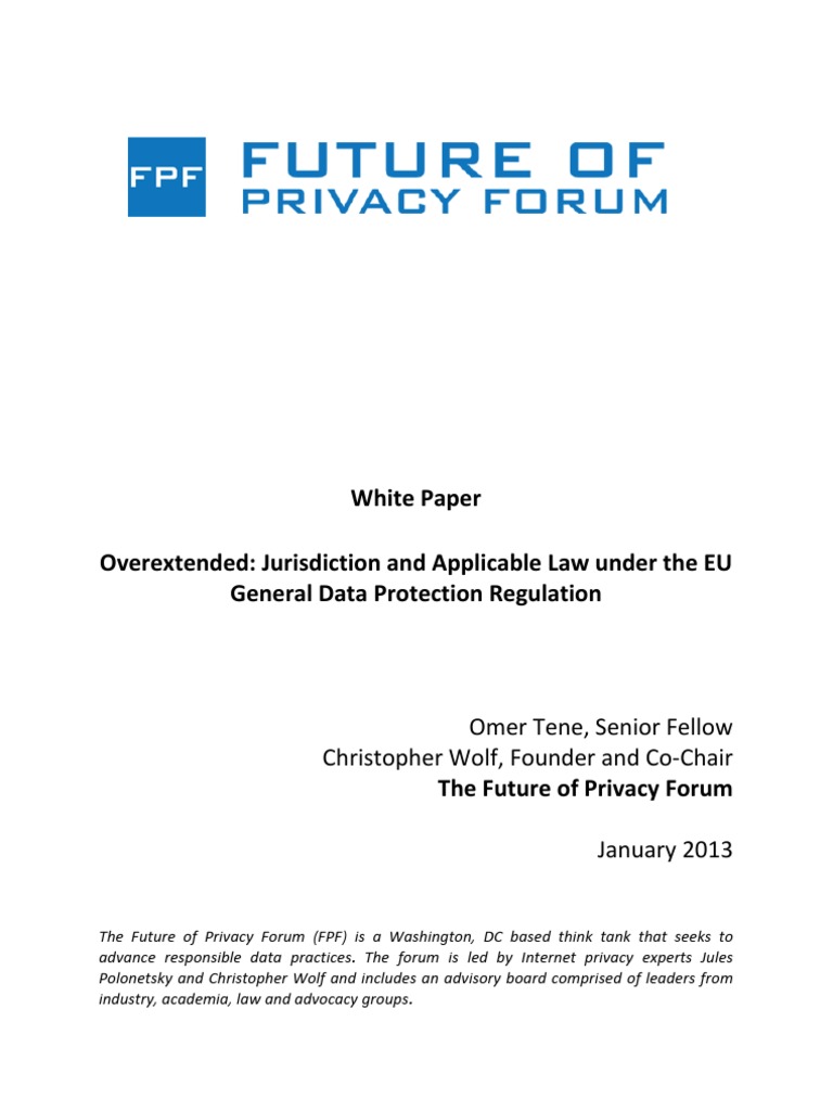 Overextended Jurisdiction And Applicable Law Under The Eu - 