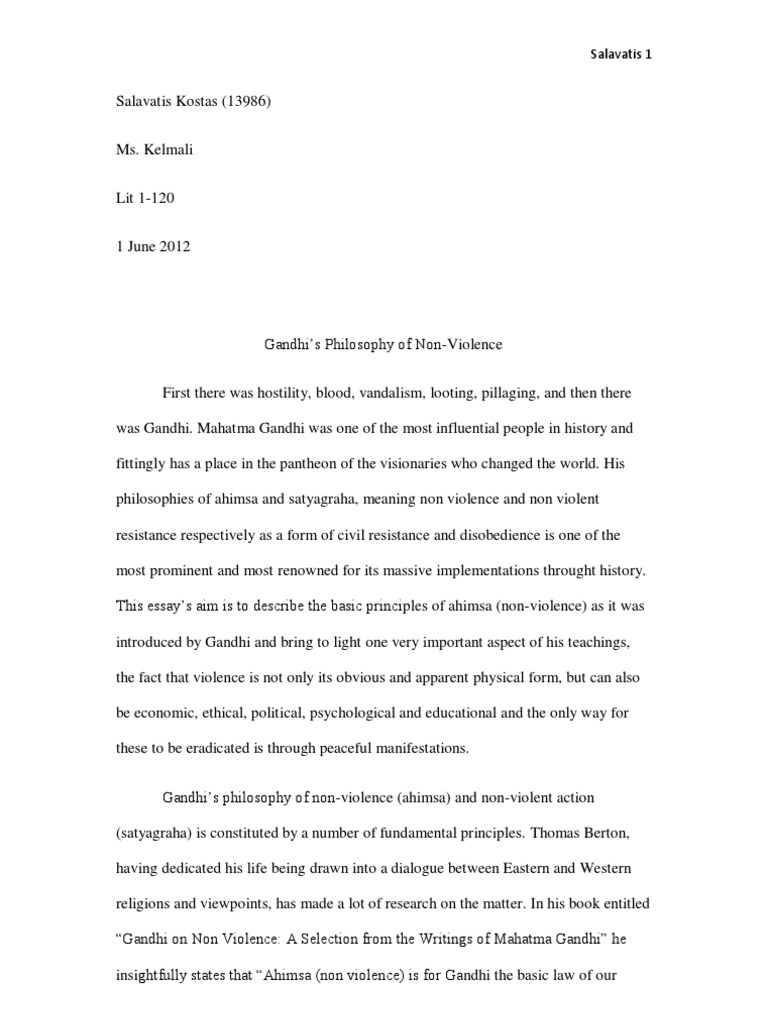 Gandhi's Philosophy of Non-Violence | PDF | Nonviolence | Mahatma Gandhi
