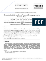 Economic Feasibility Analysis of A Renewable Energy Project in The Rural China