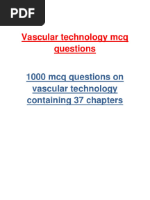 Vascular Technology 1000 Multiple Choice Questions