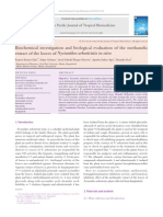 Biochemical investigation and biological evaluation of the the methanolic extract of the leaves of Nyctanthes arbortristis in vitro