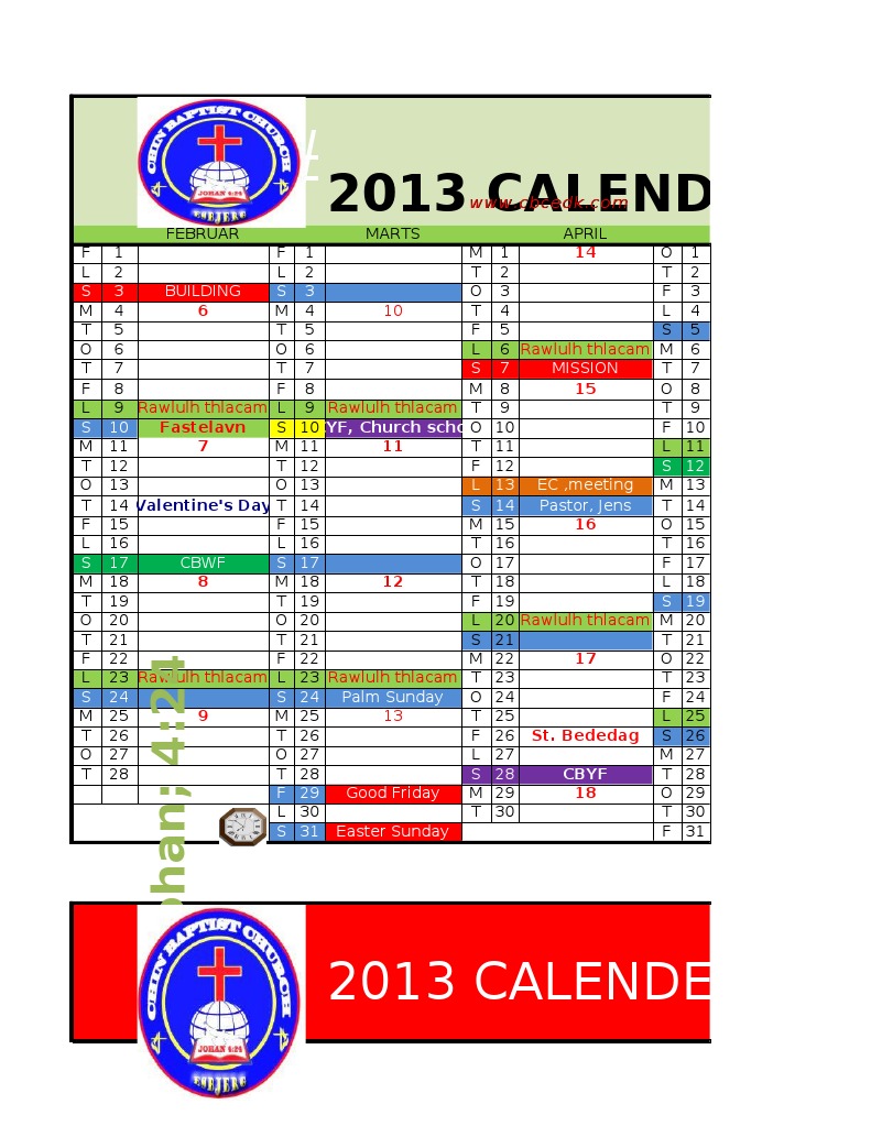 2013 - CBC Calender 1 | PDF | Art