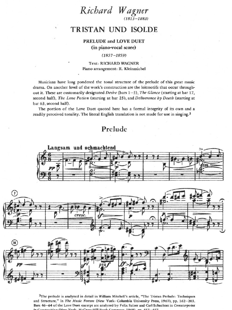 Prelude To Tristan Und Isolde Piano Reduction Pdf Classical Music Entertainment General