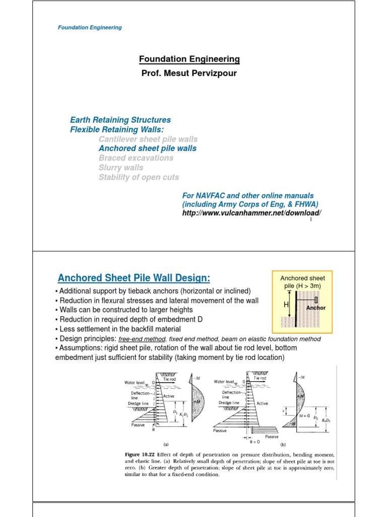 Anchored Sheet Pile Wall Design Guide | PDF | Deep Foundation ...