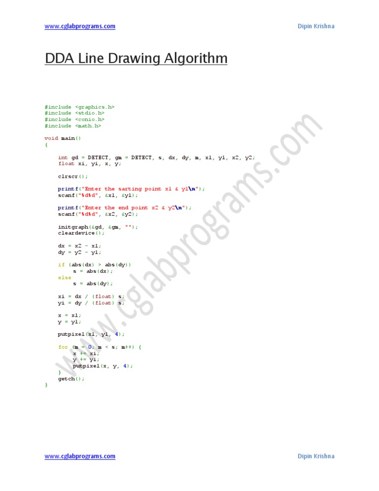DDA Line Drawing Algorithm PDF | PDF