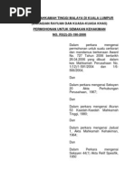 SEMAKAN KEHAKIMAN NO. R3 (2) - 25-190-2006 NISSHO IWAI CORPORATION Dan KESATUAN KEBANGSAAN PEKERJA - PEKERJA PERDAGANGAN