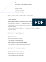 Formula of Cash Flow Direct Method