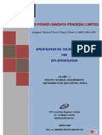 Power Plant Control and Instrumentation Specification