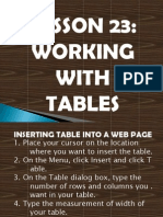 Working With Tables