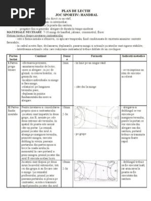 Plan De Lectie Handbal