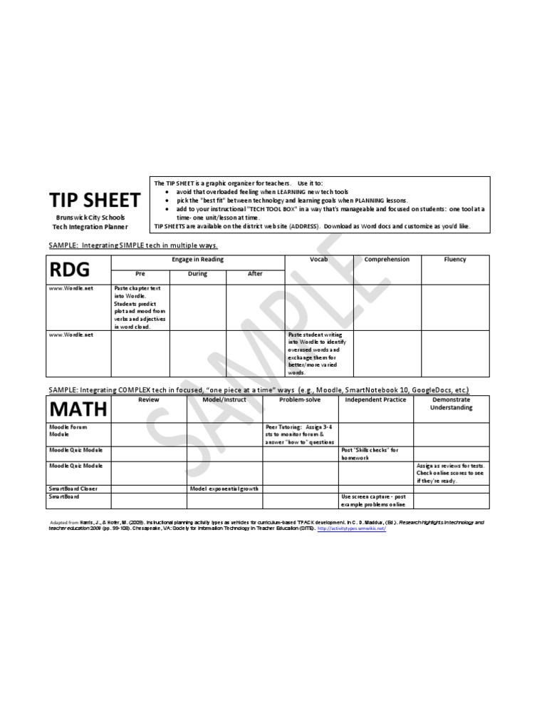 Tech Integration Planning Guide | PDF | Reading Comprehension | Teaching