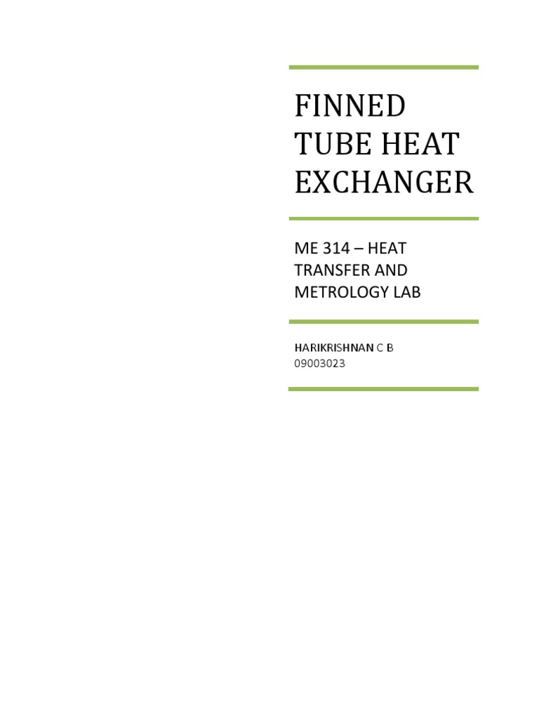 Finned Tube Heat Exchanger Efficiency | PDF | Heat Transfer | Vacuum Tube