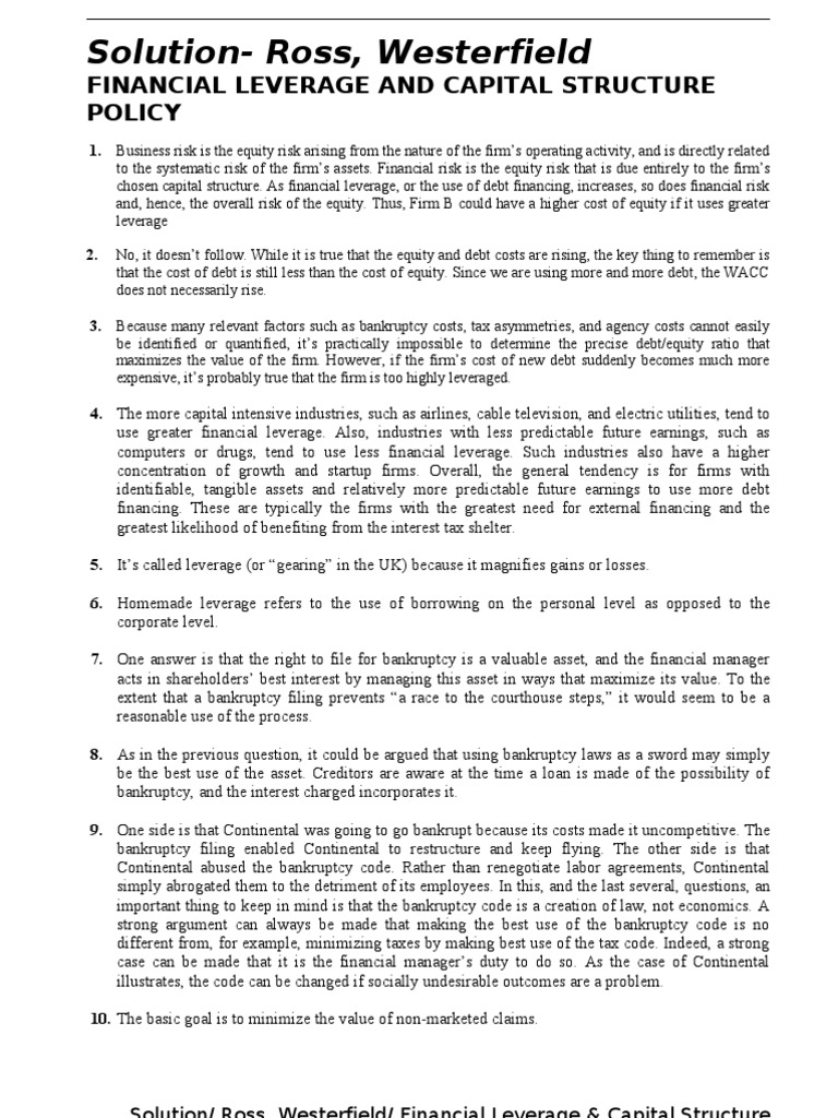 EBIT and EPS Analysis of Leverage | PDF | Capital Structure | Bankruptcy