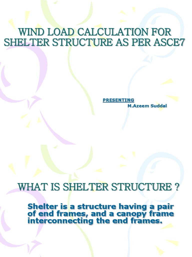 Wind Load Calculation for Shelter Structures | PDF | Wound | Wall