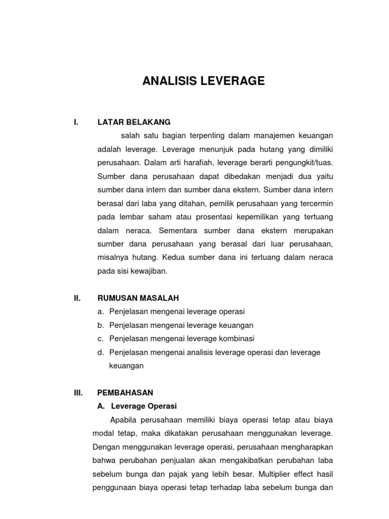 Analisis Leverage