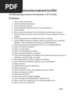 Operating System Assignment For SYBCA: The Following Assignment Have To Be Submitted On 23 Jan 2012. OS Questions