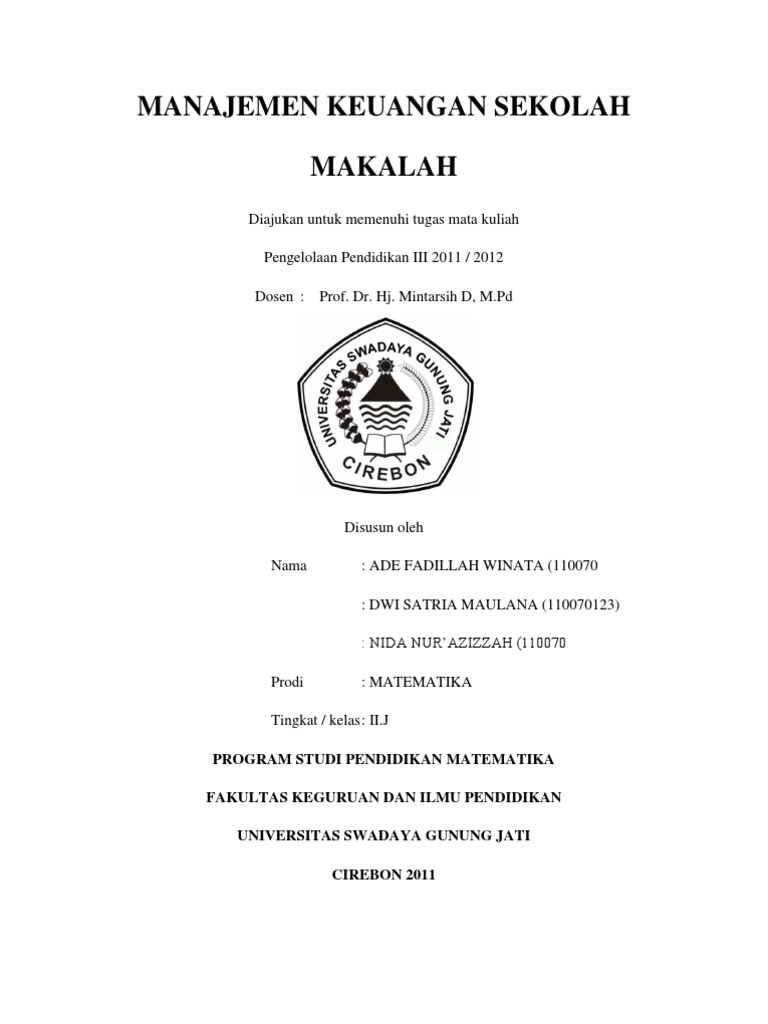 contoh manajemen keuangan sekolah