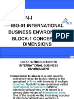 Session-I: Ibo-01 International Business Environment Block-1 Concepts & Dimensions