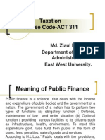 Taxation Course Code-ACT 311: Md. Ziaul Haque Department of Business Administration East West University
