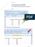 How To Do A Regression in Excel 2007