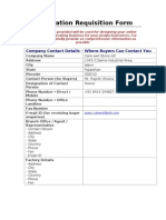 Information Requisition Form: Company Contact Details - Where Buyers Can Contact You