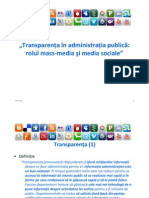 Transparenta Si Media Sociale in Administratia Publica