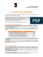 Communiqué Kantar Media - Les Évènements Qui Ont Marqué L'actualité en 2012