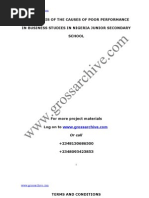 Download Analysis of the Causes of Poor Performance in Business Studies in Nigeria Junior Secondary Schools by grossarchive SN121968916 doc pdf